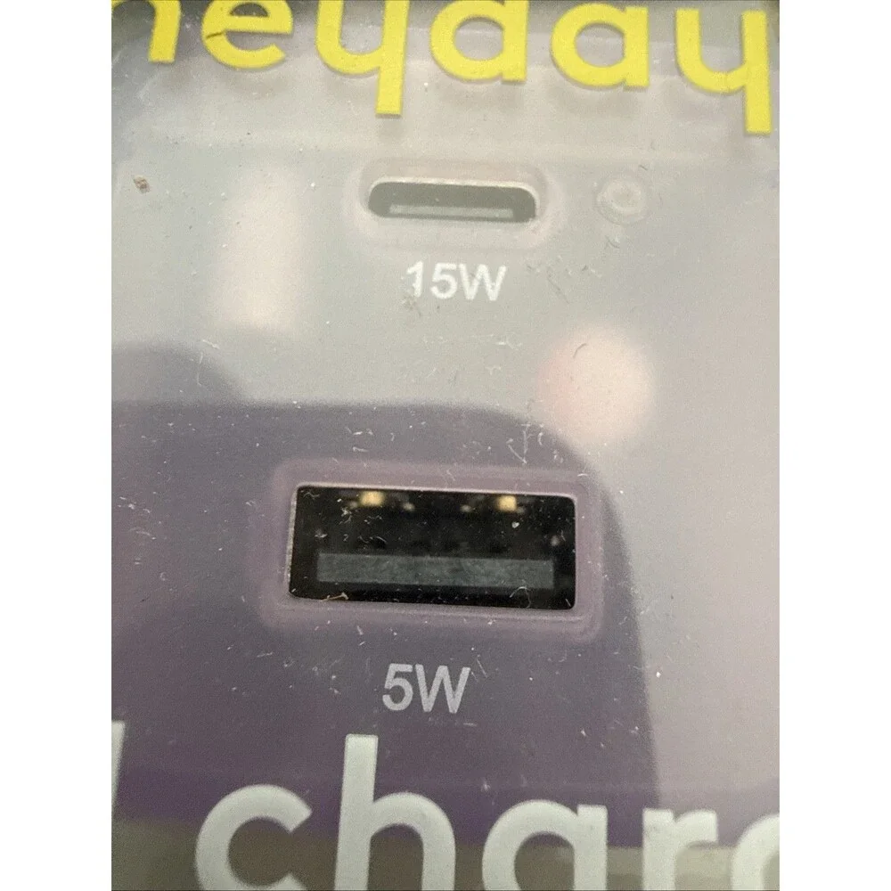 heyday 2-Port / 15W 5W Wall Charger Lavender USB-C USB-A Cell Phone Accessories